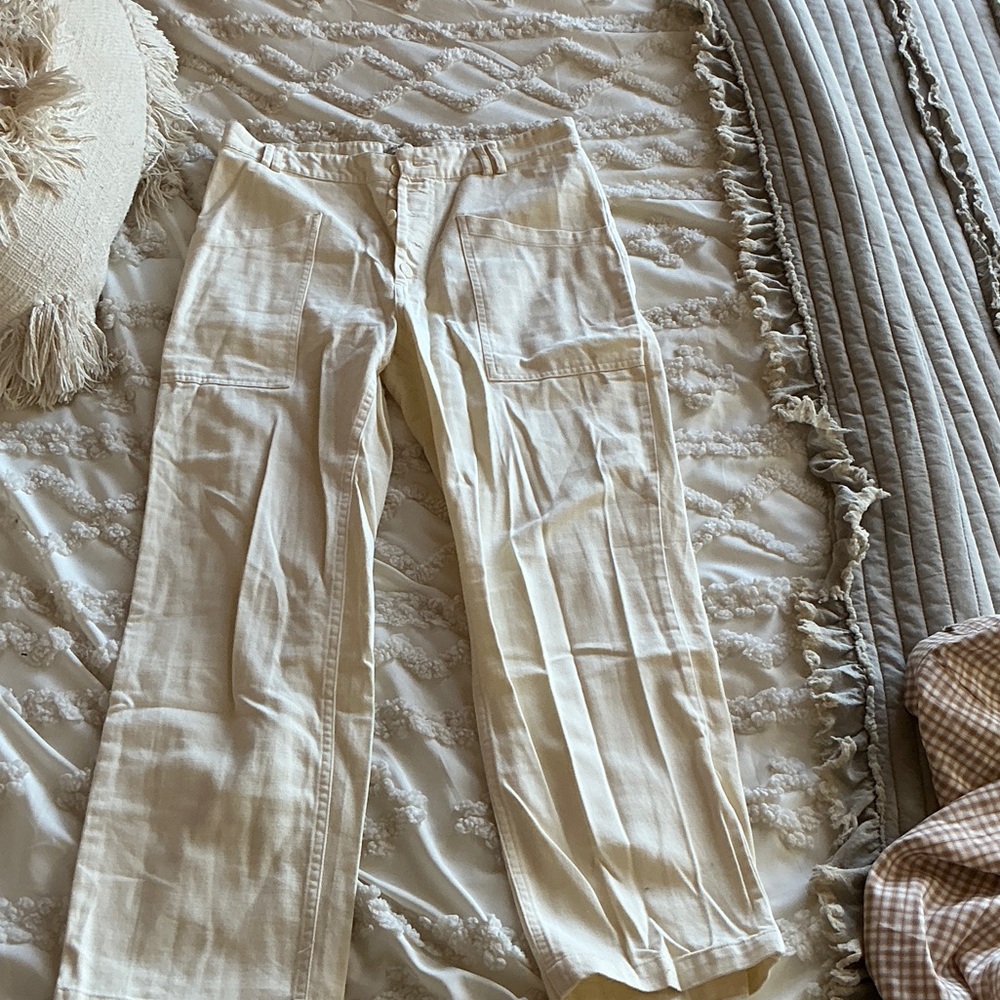 Urban Outfitters Cream Wide Leg Pants